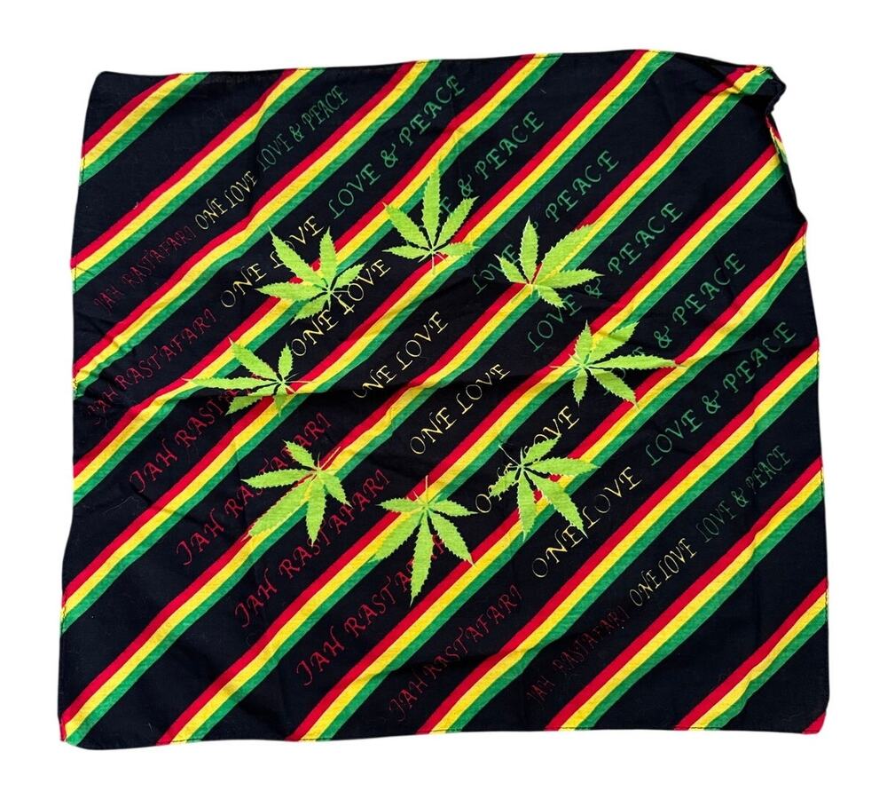 One Love Peace Red Yellow Green Black Bandana Scarf